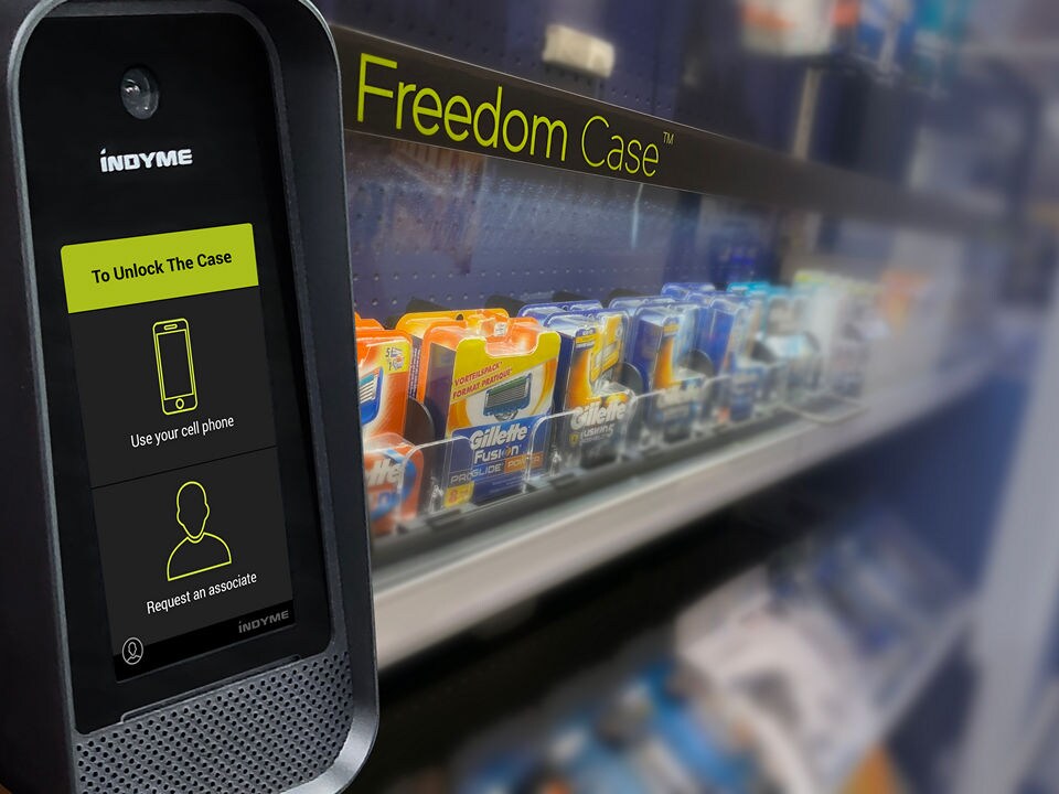 freedom case with products protected inside for retail employee unlocking