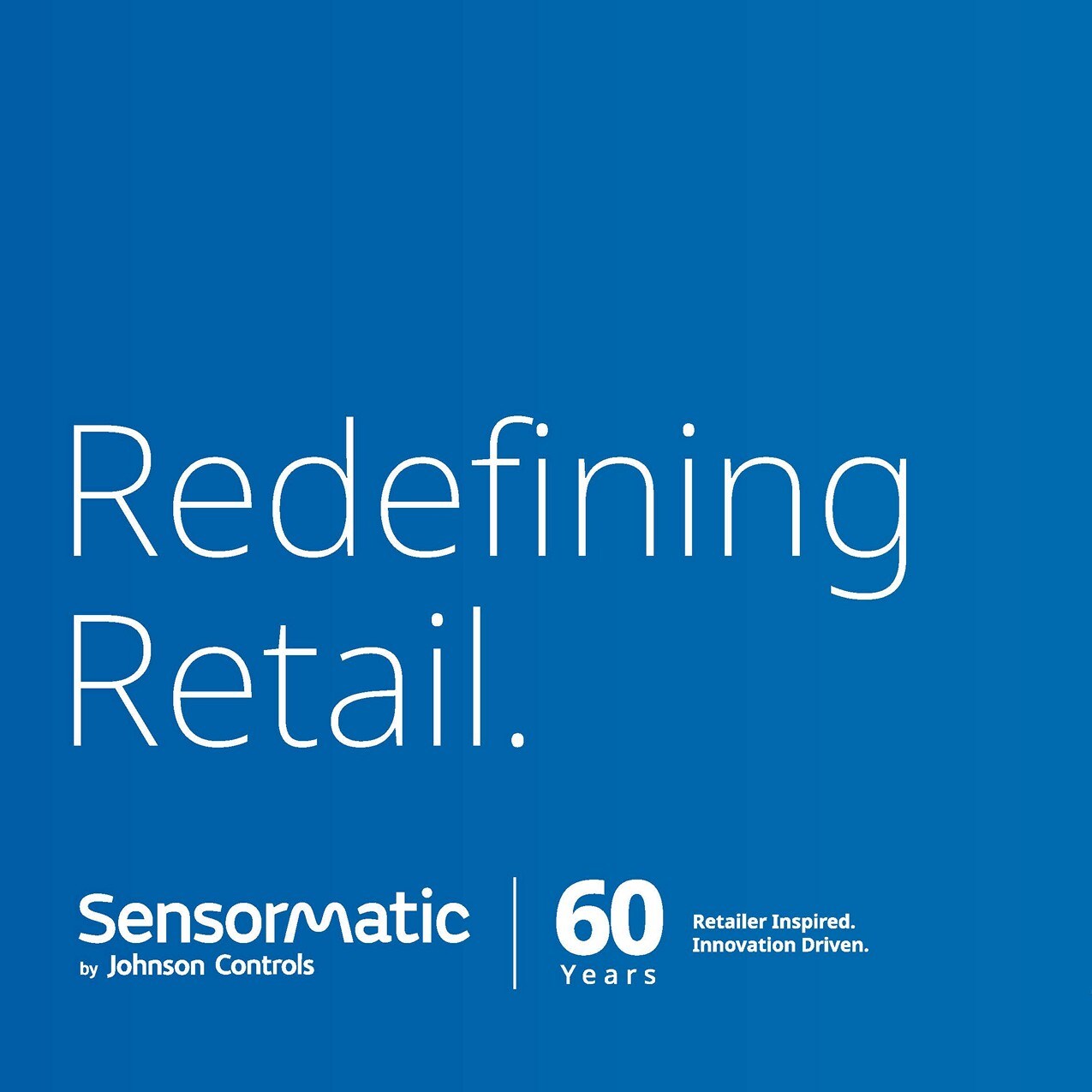 slide 1a redefining retail and sensormatic logo on bluse background
