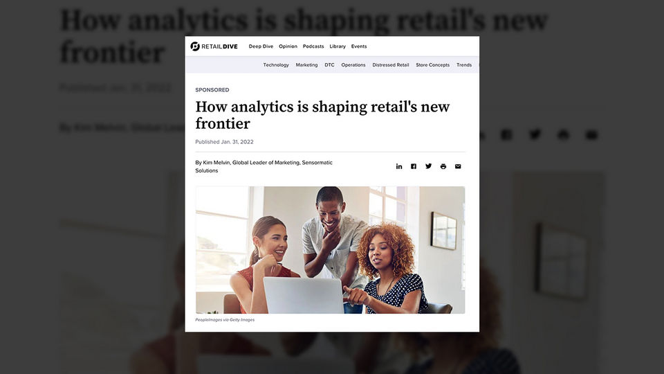 story card from cover of retail dive website - how analytics is shaping retail's new frontier