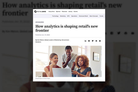 story card from cover of retail dive website - how analytics is shaping retail's new frontier
