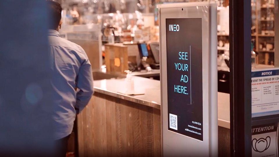 electronic media display signage in retail store advertising ad space for sale