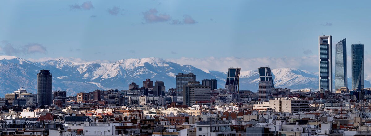 panoramic view of madrid spain