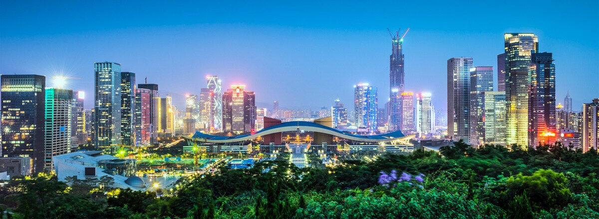 panoramic view of shenzhen china skyline