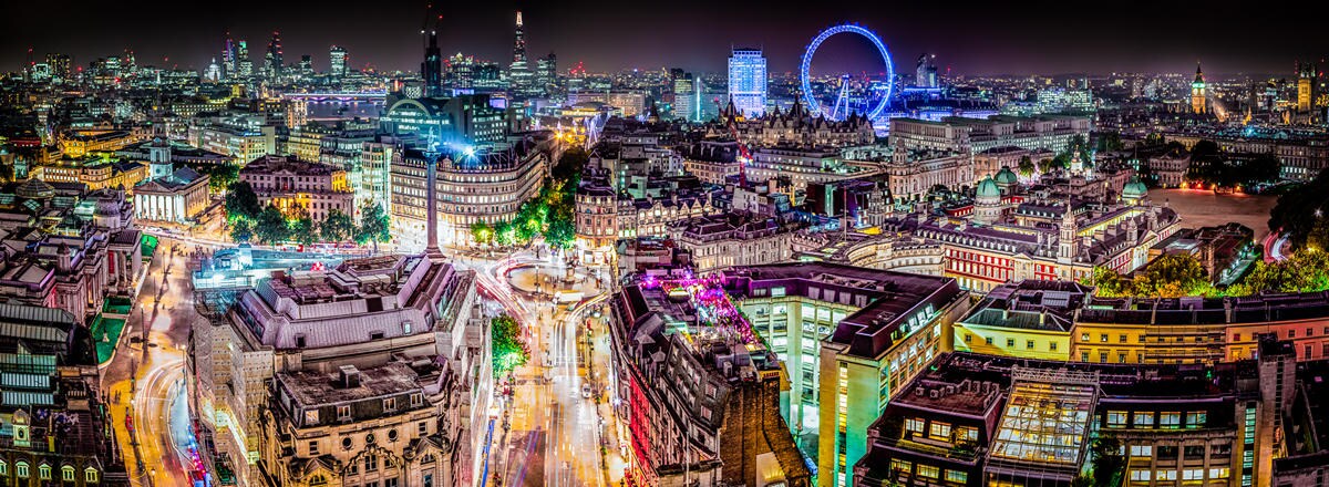 panoramic view of london united kingdom at night