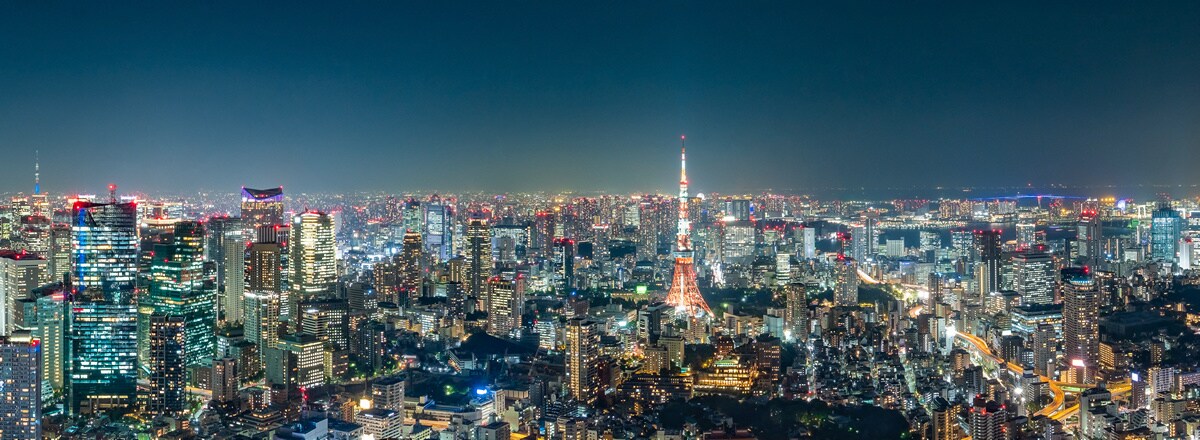 panoramic view of tokyo japan at night