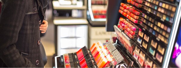 Woman shopping for health and beauty items