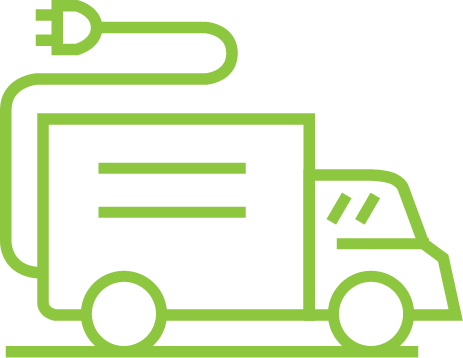 icon of delivery truck with electrical plug