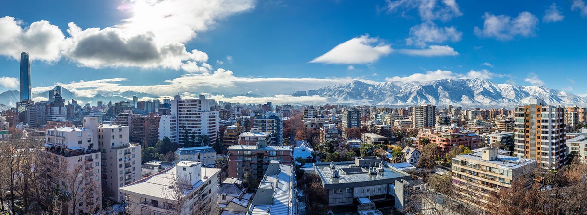 panoramic view of santiago chile with andes mountains in the background