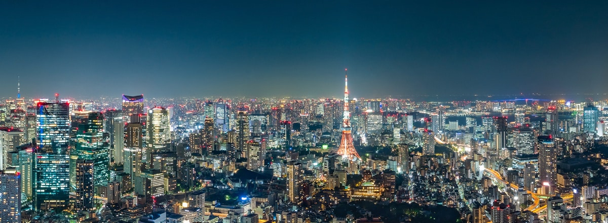 panoramic view of tokyo japan at night