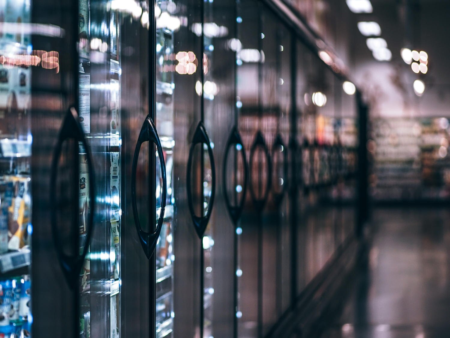 refrigerated aisle in store