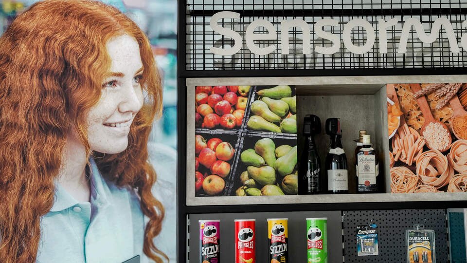 interior wall of retail experience center dusseldorf displaying loss prevention technology