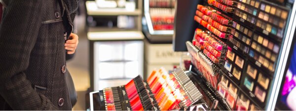 Woman shopping for health and beauty items 