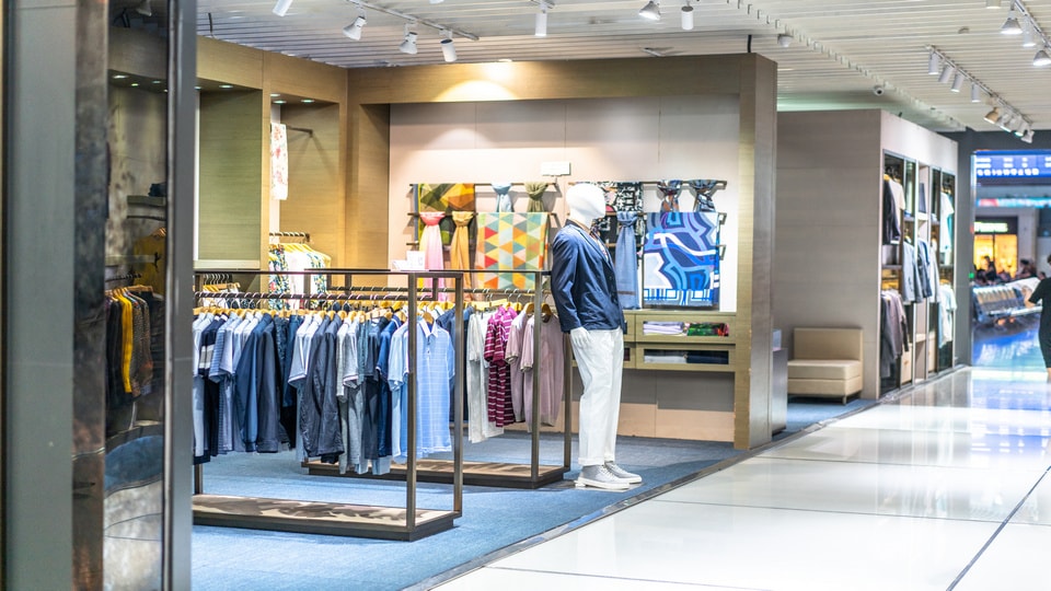 Shopping Mall showing Men's clothes