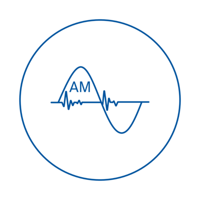 icon of sine wave representing am acousto-magnetic technology