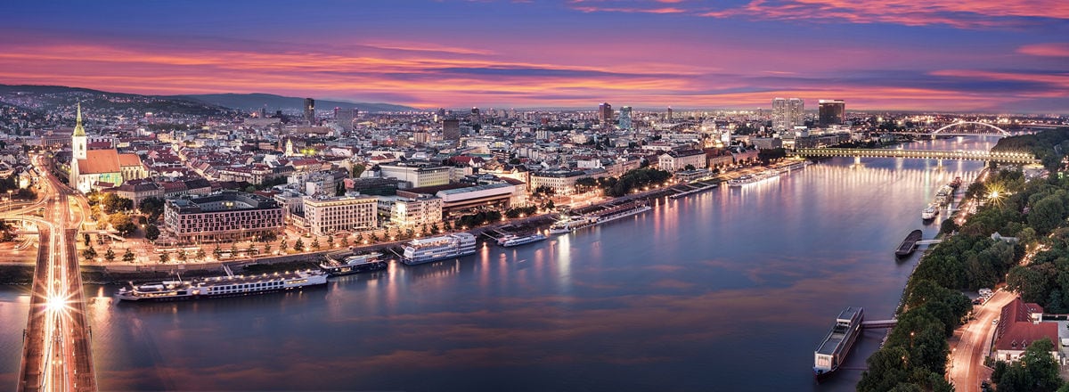 panoramic view of bratislava slovakia skyline