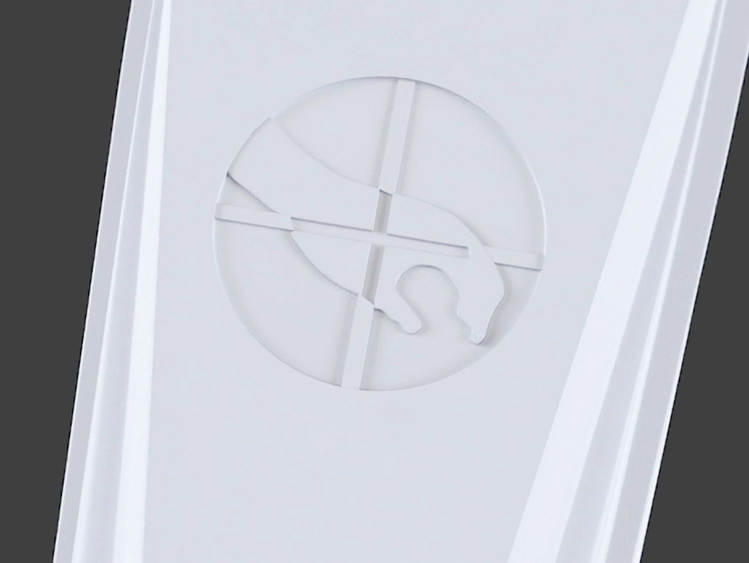closeup of sensormatic claw logo on hard tag