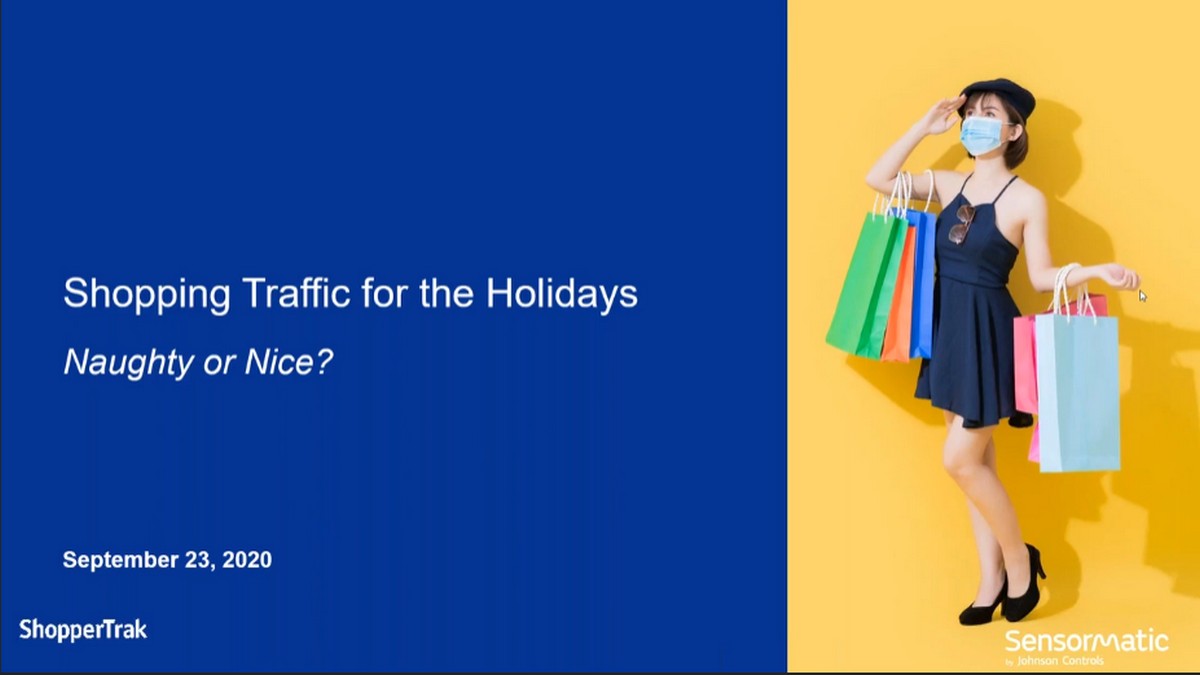 Shopping Traffic Insights for the Holidays Webinar, masked woman with many shopping bags
