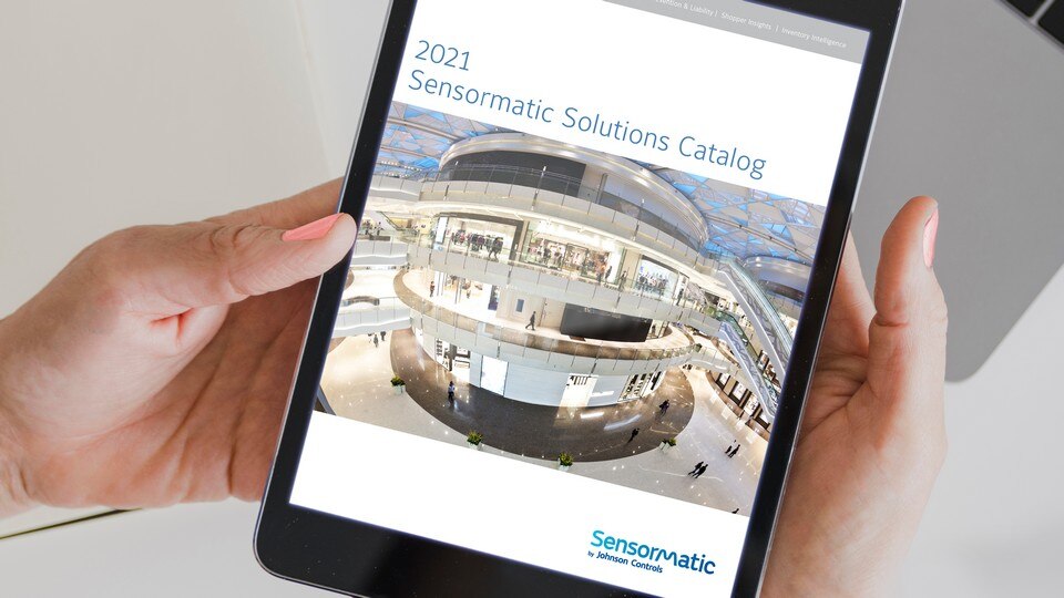 cover of sensormatic catalog viewed on tablet device